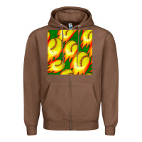 Chestnut softball fire ball seamless pattern Zipper Hoodie - BundleAndBundleShop