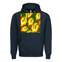 Navy softball fire ball seamless pattern Zipper Hoodie - BundleAndBundleShop