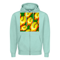 Seafoam softball fire ball seamless pattern Zipper Hoodie - BundleAndBundleShop