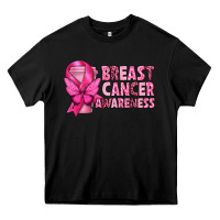 Black Breast Cancer Awareness with Coffee Cup Heavy Core Tee - texasbilliewilder