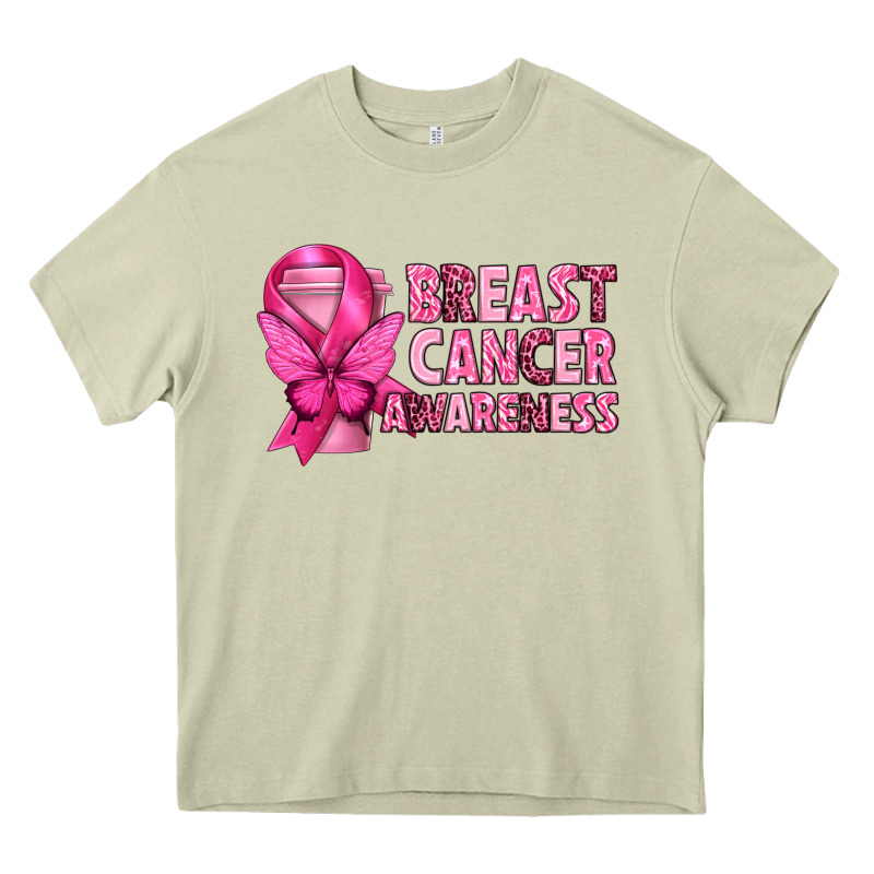 Breast Cancer Awareness With Coffee Cup Heavy Core Tee by texasbilliewilder | Teevron