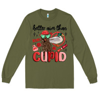 Army Green better aim than cupid with dog and duck Long Sleeve Tee - MaliasSmallBusiness