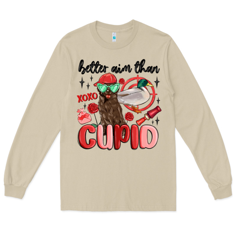 Better Aim Than Cupid With Dog And Duck Long Sleeve Tee by MaliasSmallBusiness | Teevron