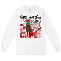 White better aim than cupid with dog and duck Long Sleeve Tee - MaliasSmallBusiness