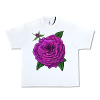 White Celestial Rose Urban Heavy Tee - LillyAllenDesigns