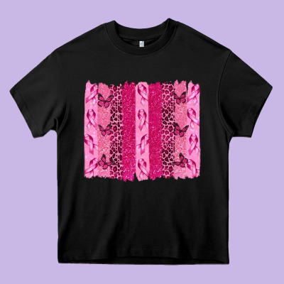 Breast Cancer Brushstrokes Heavy Core Tee Designed By Texasbilliewilder
