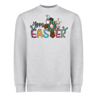 Heather Grey cross rabbit gnomes happy easter Heavyweight Sweatshirt - Jasminsmagicworld
