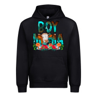 Black Boy Mama Flowers Cow Urban Hoodie - CowCowDesign