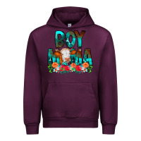Mauve Wine Boy Mama Flowers Cow Urban Hoodie - CowCowDesign