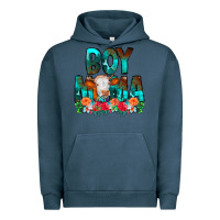 Pigment Midnight Navy Boy Mama Flowers Cow Urban Hoodie - CowCowDesign