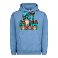 Pigment Pebble Blue Boy Mama Flowers Cow Urban Hoodie - CowCowDesign