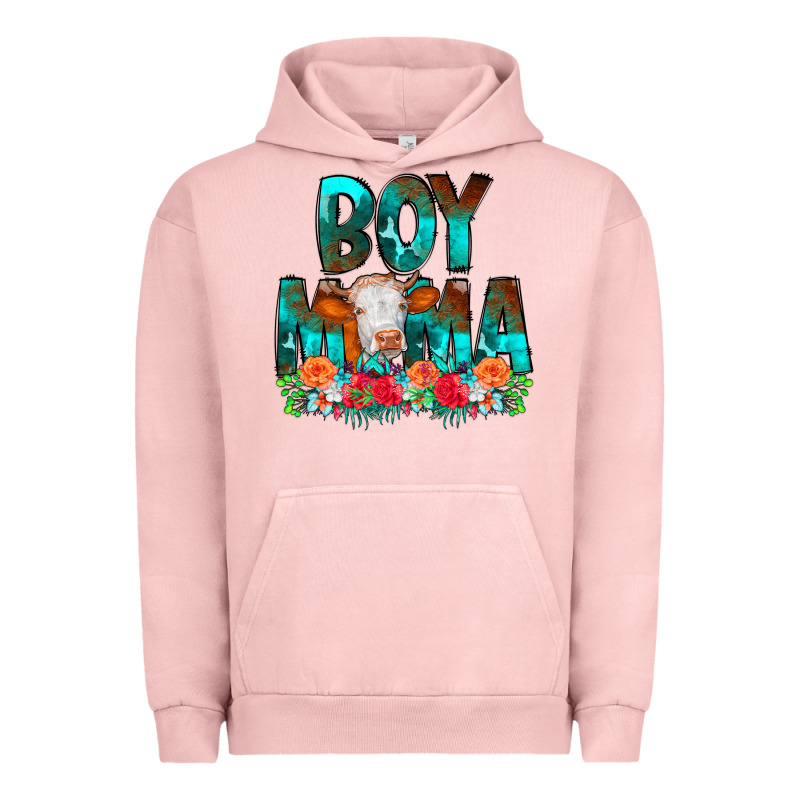 Boy Mama Flowers Cow Urban Hoodie by CowCowDesign | Teevron