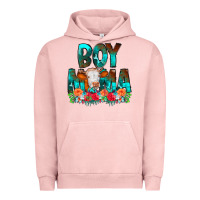 Pigment Salmon Boy Mama Flowers Cow Urban Hoodie - CowCowDesign