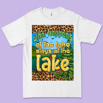 What Happens At The Lake Stays At The Lake Air Freshener Premium Tee Designed By Hra Design Shop