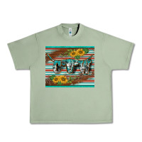 Oil Green western cow serape leopard sunflowers mousepad Urban Heavy Tee - BarkalooDesign