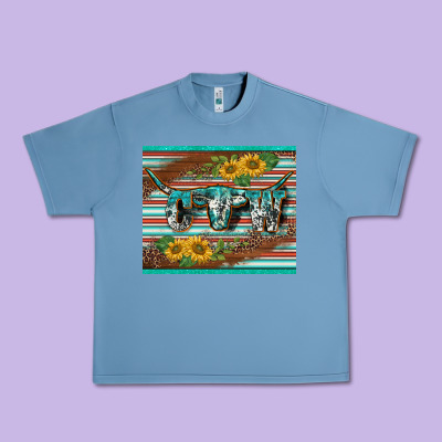 Western Cow Serape Leopard Sunflowers Mousepad Urban Heavy Tee Designed By Barkaloodesign