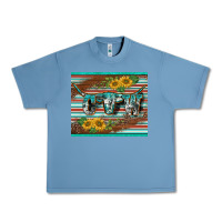 Pebble Blue western cow serape leopard sunflowers mousepad Urban Heavy Tee - BarkalooDesign