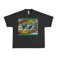Pigment Black western cow serape leopard sunflowers mousepad Urban Heavy Tee - BarkalooDesign