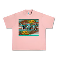 Salmon western cow serape leopard sunflowers mousepad Urban Heavy Tee - BarkalooDesign