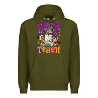 Army Green Trick or teach Halloween Premium Hoodie - NancyCooperArtShop