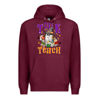 Burgundy Trick or teach Halloween Premium Hoodie - NancyCooperArtShop