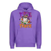 Purple Trick or teach Halloween Premium Hoodie - NancyCooperArtShop