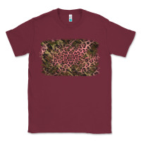 Burgundy Camouflage Pink Leopard Background Classic Tee - Jasminsmagicworld