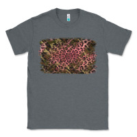 Charcoal Heather Camouflage Pink Leopard Background Classic Tee - Jasminsmagicworld