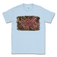 Dusty Blue Camouflage Pink Leopard Background Classic Tee - Jasminsmagicworld