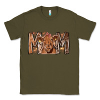 Army Green Rodeo Mom Cow Classic Tee - CowhideDigitalArt