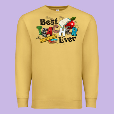 Best Teacher Ever Premium Sweatshirt Designed By Nancycooperartshop