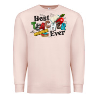Pale Pink best teacher ever Premium Sweatshirt - NancyCooperArtShop