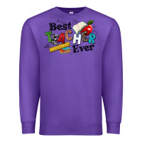 Purple best teacher ever Premium Sweatshirt - NancyCooperArtShop