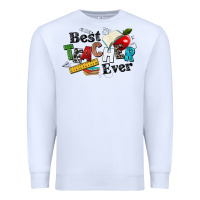 White best teacher ever Premium Sweatshirt - NancyCooperArtShop