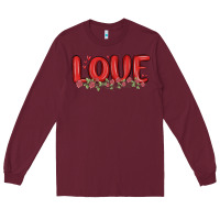 Burgundy love valentine s day Long Sleeve Tee - MaliasSmallBusiness