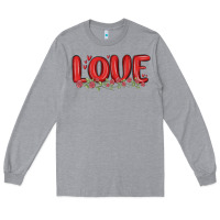 Heather Grey love valentine s day Long Sleeve Tee - MaliasSmallBusiness