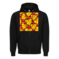 Black softball hearts seamless pattern Zipper Hoodie - BundleAndBundleShop