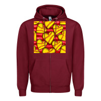Burgundy softball hearts seamless pattern Zipper Hoodie - BundleAndBundleShop