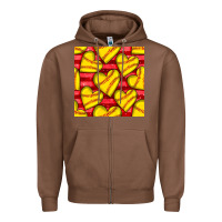 Chestnut softball hearts seamless pattern Zipper Hoodie - BundleAndBundleShop