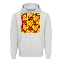 Dove Grey softball hearts seamless pattern Zipper Hoodie - BundleAndBundleShop