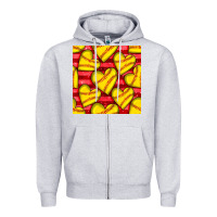 Heather Grey softball hearts seamless pattern Zipper Hoodie - BundleAndBundleShop
