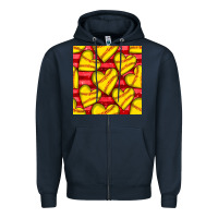 Navy softball hearts seamless pattern Zipper Hoodie - BundleAndBundleShop