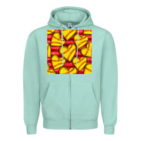 Seafoam softball hearts seamless pattern Zipper Hoodie - BundleAndBundleShop