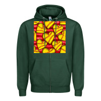 Sports Green softball hearts seamless pattern Zipper Hoodie - BundleAndBundleShop
