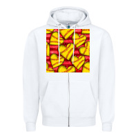 White softball hearts seamless pattern Zipper Hoodie - BundleAndBundleShop