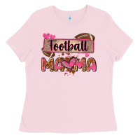 Bubblegum Pink football mama with leopard Ladies Tee - Zillion Design Studio