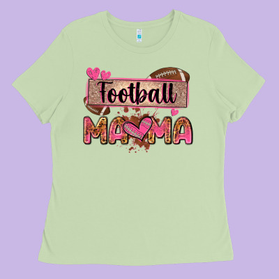 Football Mama With Leopard Ladies Tee Designed By Zillion Design Studio