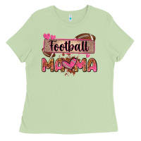 Matcha football mama with leopard Ladies Tee - Zillion Design Studio