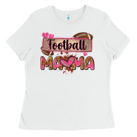 White football mama with leopard Ladies Tee - Zillion Design Studio