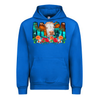 Cobalt Cow Mom Turquoise Tooled Leather Flowers Urban Hoodie - CowCowDesign